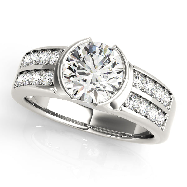 Splendid Pave Round Diamond Engagement Ring — 9K/18K Gold & Platinum