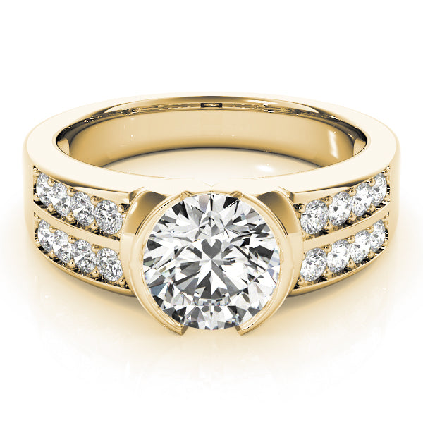 Splendid Pave Round Diamond Engagement Ring — 9K/18K Gold & Platinum