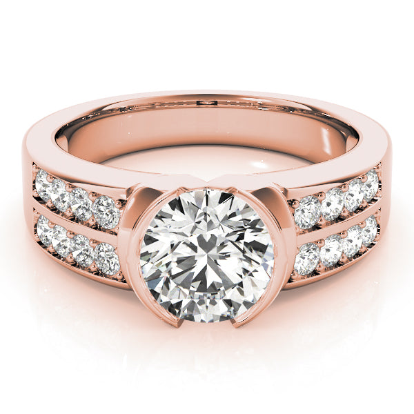 Splendid Pave Round Diamond Engagement Ring — 9K/18K Gold & Platinum