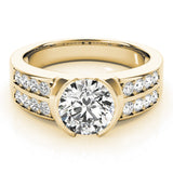 Splendid Pave Round Diamond Engagement Ring — 9K/18K Gold & Platinum