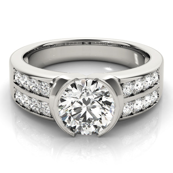 Splendid Pave Round Diamond Engagement Ring — 9K/18K Gold & Platinum