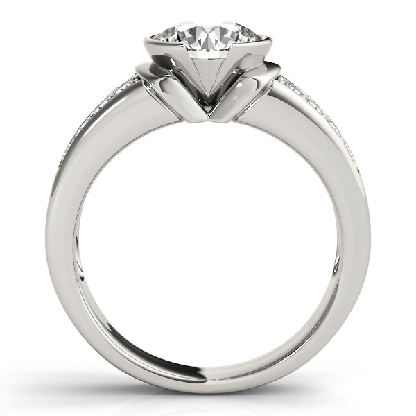 Splendid Pave Round Diamond Engagement Ring — 9K/18K Gold & Platinum