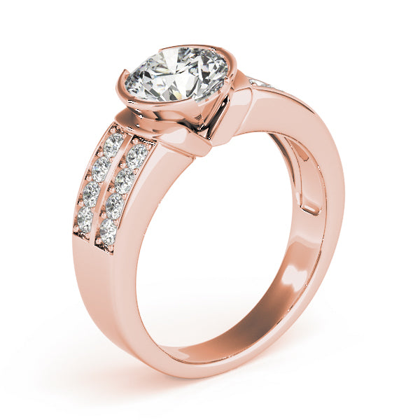 Splendid Pave Round Diamond Engagement Ring — 9K/18K Gold & Platinum