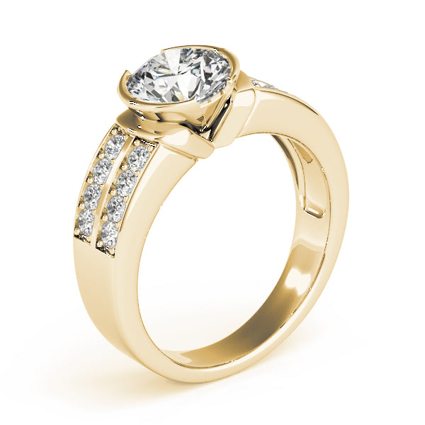 Splendid Pave Round Diamond Engagement Ring — 9K/18K Gold & Platinum