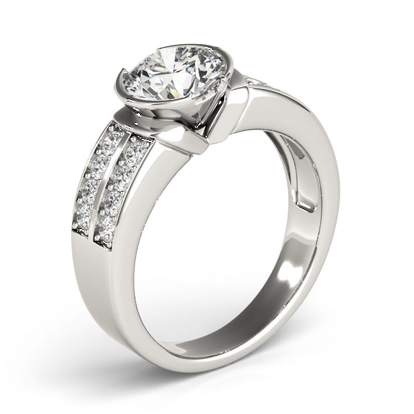Splendid Pave Round Diamond Engagement Ring — 9K/18K Gold & Platinum