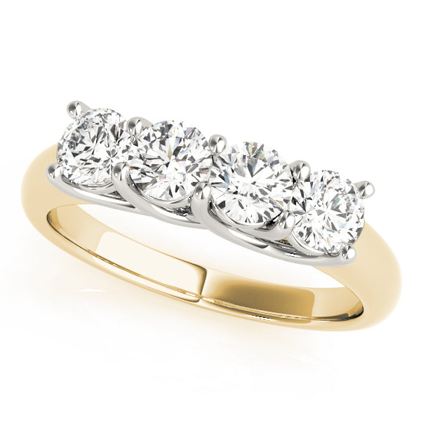 Prong Set Trellis Wedding Half Eternity Ring in Gold & Platinum