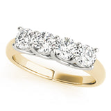 Prong Set Trellis Wedding Half Eternity Ring in Gold & Platinum