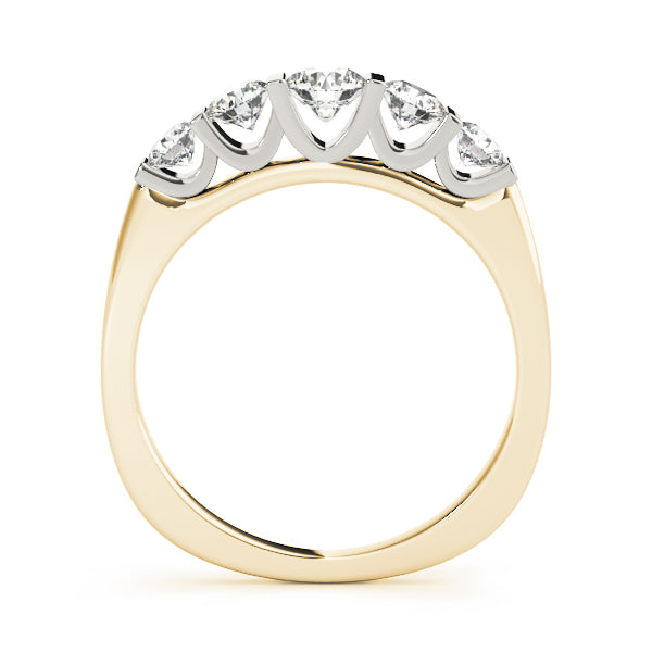 Bar Set Half Eternity Ring in Gold & Platinum