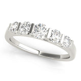 Bar Set Half Eternity Ring in Gold & Platinum