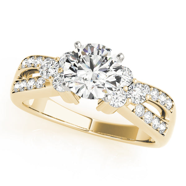 Noble Multi-Row Round Diamond Engagement Ring — 9K/18K Gold & Platinum