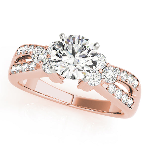 Noble Multi-Row Round Diamond Engagement Ring — 9K/18K Gold & Platinum