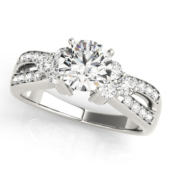 Noble Multi-Row Round Diamond Engagement Ring — 9K/18K Gold & Platinum
