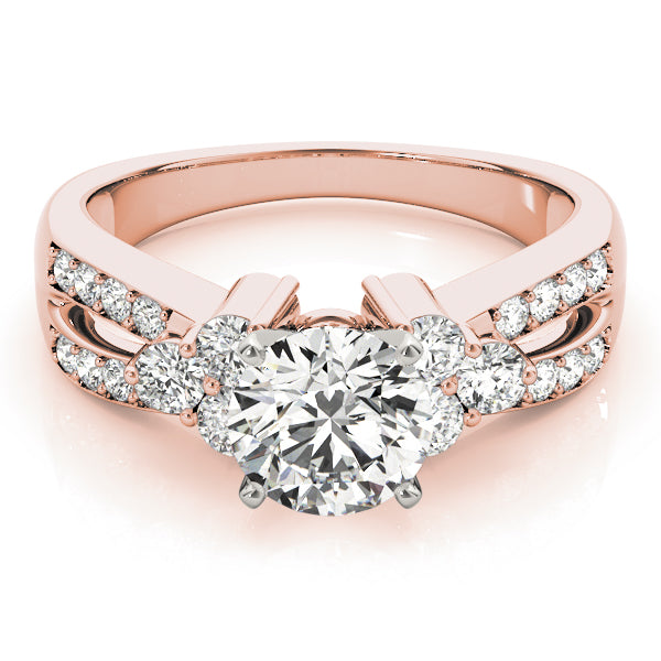 Noble Multi-Row Round Diamond Engagement Ring — 9K/18K Gold & Platinum