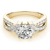 Noble Multi-Row Round Diamond Engagement Ring — 9K/18K Gold & Platinum