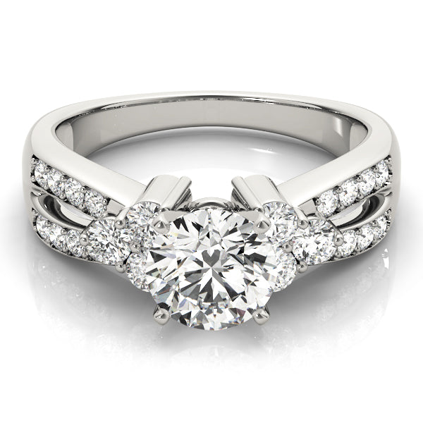 Noble Multi-Row Round Diamond Engagement Ring — 9K/18K Gold & Platinum