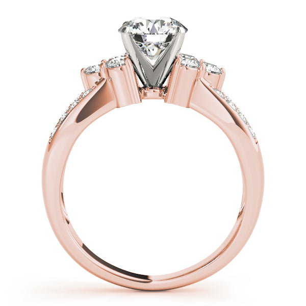 Noble Multi-Row Round Diamond Engagement Ring — 9K/18K Gold & Platinum