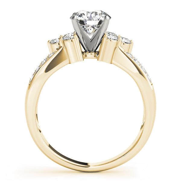 Noble Multi-Row Round Diamond Engagement Ring — 9K/18K Gold & Platinum
