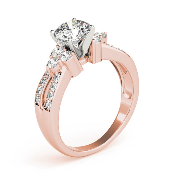 Noble Multi-Row Round Diamond Engagement Ring — 9K/18K Gold & Platinum