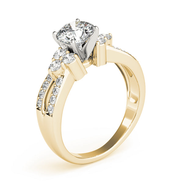 Noble Multi-Row Round Diamond Engagement Ring — 9K/18K Gold & Platinum