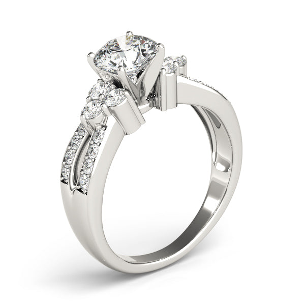 Noble Multi-Row Round Diamond Engagement Ring — 9K/18K Gold & Platinum