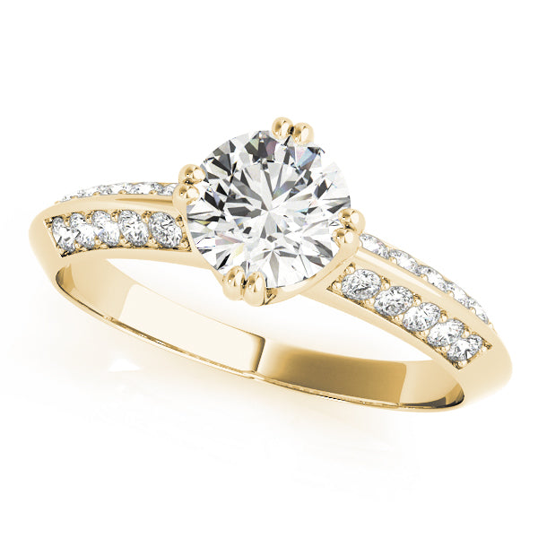 Timeless Pave Round Diamond Engagement Ring — 9K/18K Gold & Platinum