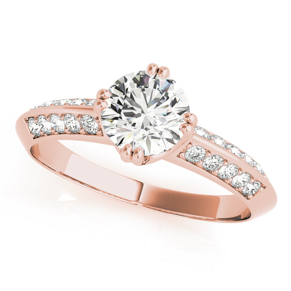 Timeless Pave Round Diamond Engagement Ring — 9K/18K Gold & Platinum