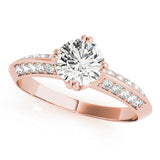 Timeless Pave Round Diamond Engagement Ring — 9K/18K Gold & Platinum
