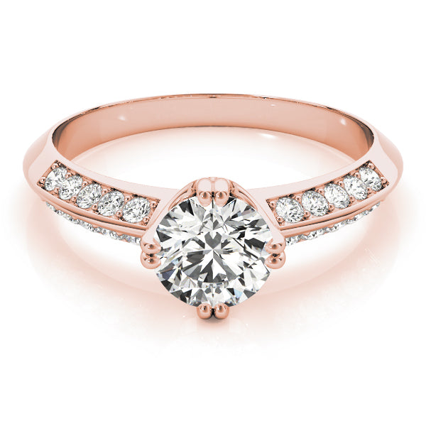 Timeless Pave Round Diamond Engagement Ring — 9K/18K Gold & Platinum