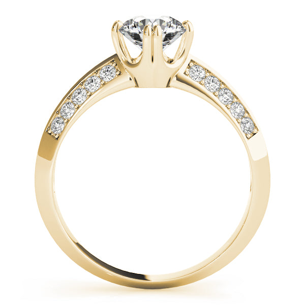 Timeless Pave Round Diamond Engagement Ring — 9K/18K Gold & Platinum