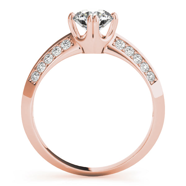Timeless Pave Round Diamond Engagement Ring — 9K/18K Gold & Platinum