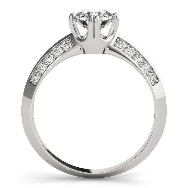 Timeless Pave Round Diamond Engagement Ring — 9K/18K Gold & Platinum