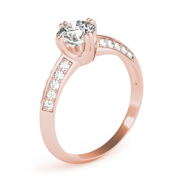 Timeless Pave Round Diamond Engagement Ring — 9K/18K Gold & Platinum