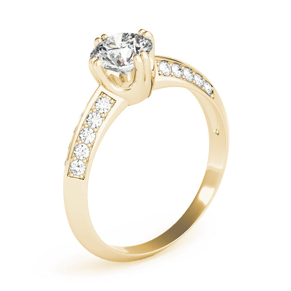 Timeless Pave Round Diamond Engagement Ring — 9K/18K Gold & Platinum