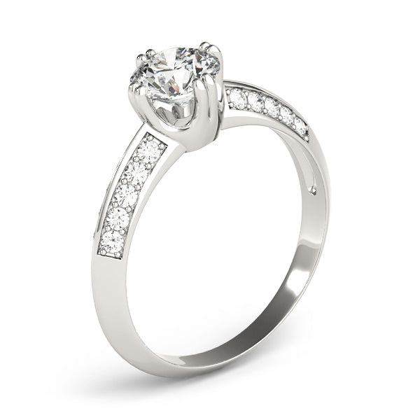 Timeless Pave Round Diamond Engagement Ring — 9K/18K Gold & Platinum