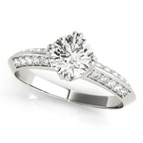 Timeless Pave Round Diamond Engagement Ring — 9K/18K Gold & Platinum