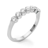 Bague de fiançailles avec 7 diamants ronds de laboratoire, couleur D, pureté VVS, cadeau idéal pour elle.