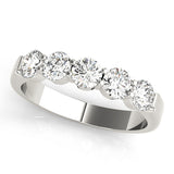 Prong Set Half Eternity Ring in Gold & Platinum