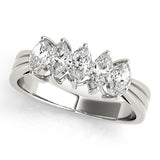 Fancy Marquise Half Eternity Ring in Gold & Platinum