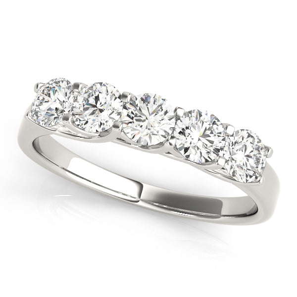 Prong Set Half Eternity Ring in Gold & Platinum