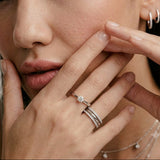 Lab Diamond Engagement Ring 0.15ct H/SI in 925 Sterling Silver | FineDiam