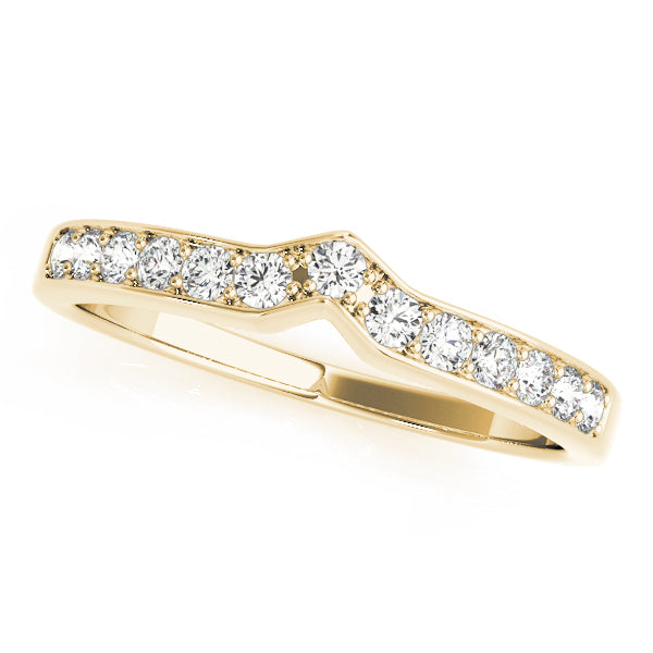 Curved Bands Half Eternity Ring in Gold & Platinum