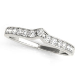 Curved Bands Half Eternity Ring in Gold & Platinum
