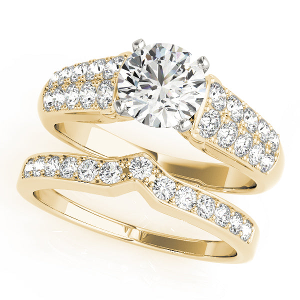 Signature Pave Round Diamond Engagement Ring — 9K/18K Gold & Platinum