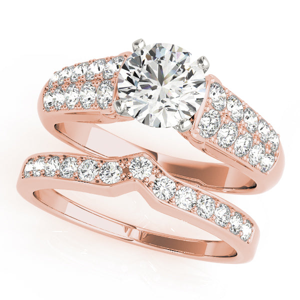 Signature Pave Round Diamond Engagement Ring — 9K/18K Gold & Platinum