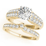 Signature Pave Round Diamond Engagement Ring — 9K/18K Gold & Platinum