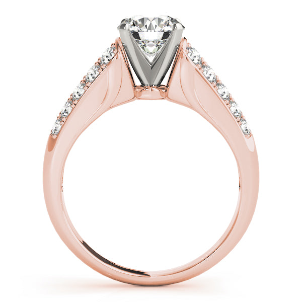 Signature Pave Round Diamond Engagement Ring — 9K/18K Gold & Platinum