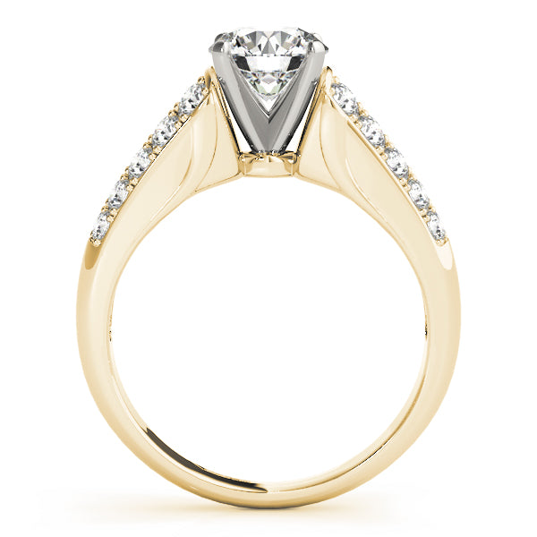Signature Pave Round Diamond Engagement Ring — 9K/18K Gold & Platinum