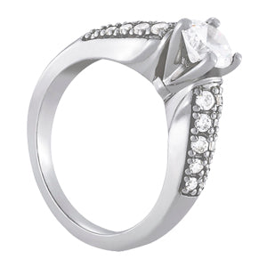 Signature Pave Round Diamond Engagement Ring — 9K/18K Gold & Platinum