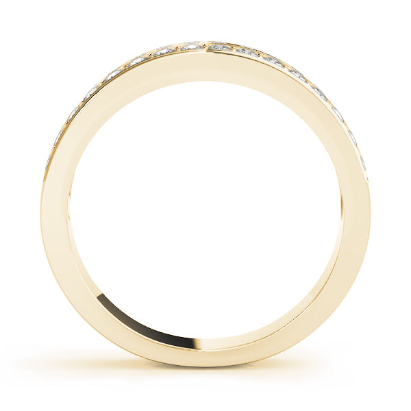 Double Row Prong Set Half Eternity Ring in Gold & Platinum