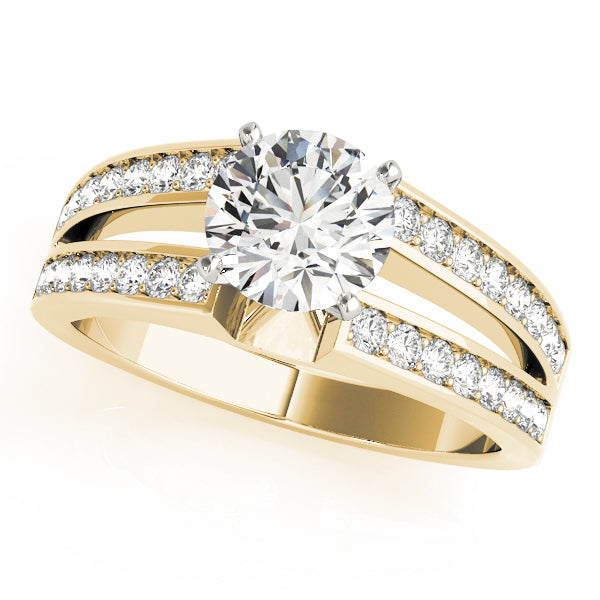 Artisan Multi-Row Round Diamond Engagement Ring — 9K/18K Gold & Platinum